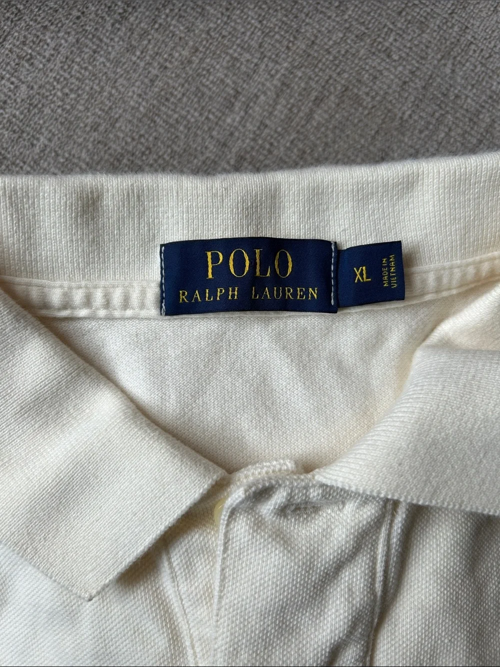 Polo by Ralph Lauren Cream Short-Sleeve Polo with Embroidered Pony